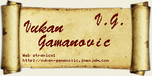 Vukan Gamanović vizit kartica